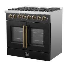 Forno *FFSGS6356-36 FORNO Galiano 36-in Deep recessed 6 burners Convection Oven Freestanding Dual Fuel Range ( Black )