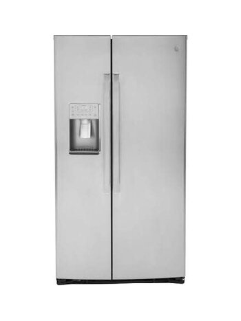 GE *PZS22MYKFS GE Profile 21.9 cu. ft. Side by Side Refrigerator in Fingerprint Resistant Stainless Steel, Counter Depth