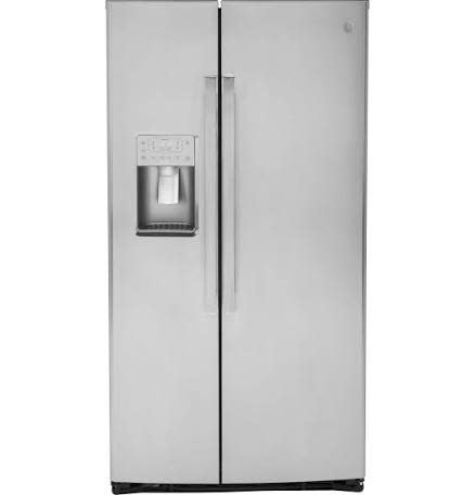 GE *PZS22MYKFS GE Profile 21.9 cu. ft. Side by Side Refrigerator in Fingerprint Resistant Stainless Steel, Counter Depth