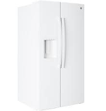 GE *GSS28NGYWW GE 36 in. 27.9 cu. ft. Side-By-Side Refrigerator in White w/ Extra Tall Dispenser, In-Door Icemaker, and Adjustable Shelves