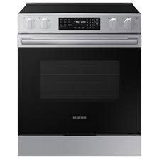 Samsung *NSE70H63SR Samsung Bespoke 30-in Glass Top 5 burners 6.3-cu ft Air Fry Convection Oven Slide-In Electric Range ( Stainless Steel )
