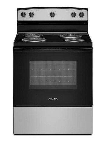 Amana AFCS2530TS (NiB) Amana 30 in. 4 Elements Freestanding Electric Range in Stainless Steel with Extra-Large Oven Window