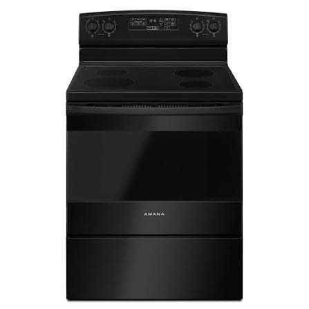 Amana *AER6603SFB Amana 4.8 cu. ft. 4 Burner Element Electric Range in Black