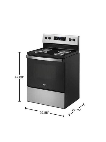 Whirlpool WFC315S0JS (NiB) Whirlpool 30-in 4 Elements 4.8-cu ft Self-Cleaning Freestanding Electric Range (Stainless Steel)