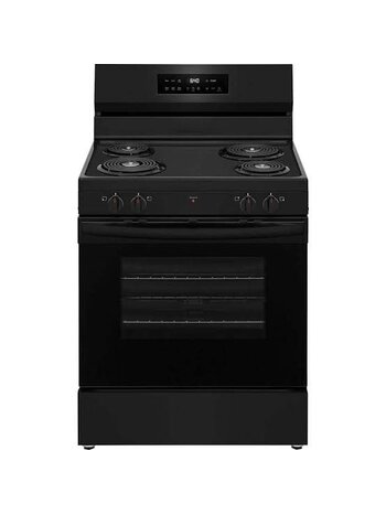 Frigidaire *FCRC3022BB Frigidaire 30 in. 4 Burner Free-Standing Electric Range in Black with One-Touch Self Clean
