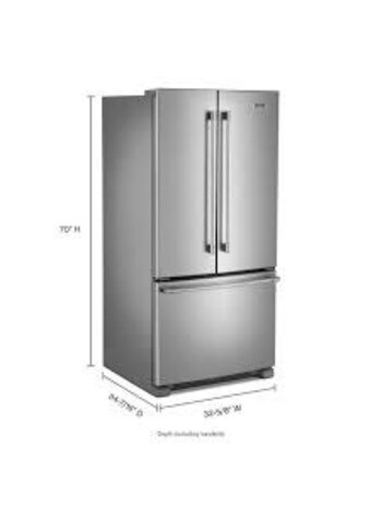 Maytag *MRFF5033PZ Maytag Standard-Depth 22.1-cu ft 3 -Door 33-in Wide French Door Refrigerator with Ice Maker ( Fingerprint Resistant Stainless Steel )