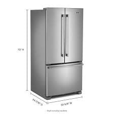 Maytag *MRFF5033PZ Maytag Standard-Depth 22.1-cu ft 3 -Door 33-in Wide French Door Refrigerator with Ice Maker ( Fingerprint Resistant Stainless Steel )