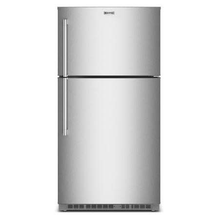 Maytag *MRTX5121TZ Maytag 21.3-cu ft Standard-Depth 33-in Wide Top-Freezer Refrigerator ( Fingerprint-Resistant Stainless Finish ) Garage Ready