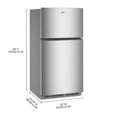 Whirlpool *WRTX3021TZ Whirlpool 32 in. 21 cu. ft. Freestanding Top Freezer Refrigerator in Fingerprint-Resistant Stainless with Total Coverage Cooling