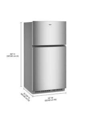 Whirlpool *WRTX3021TB Whirlpool 32.8 in. 21.3 cu. ft. Freestanding Top Freezer Refrigerator in Black with Total Coverage Cooling
