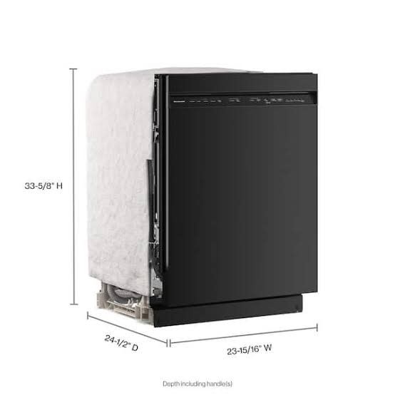 Kitchenaid *KDFS224SBL KitchenAid 24-in Front Control Built-in Dishwasher ( Black ) With Third Rack, Express Wash, ProWash , 47-Decibel