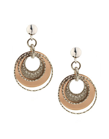 Frederic Duclos SS Rose Gold Plated Luminescent Circle Earrings