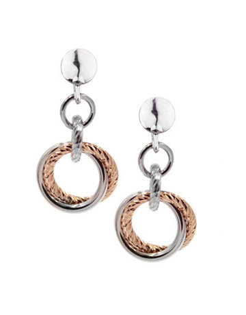 Frederic Duclos Sterling Silver and Rose Gold plated Small Love Knot Earrings
