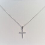 Franklin Jewelers 14kt White Gold 1/5cttw Diamond Cross Necklace
