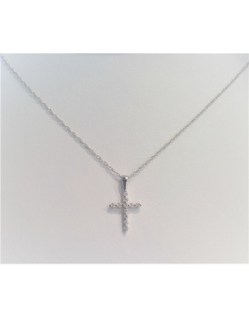 Franklin Jewelers 14kt White Gold 1/5cttw Diamond Cross Necklace