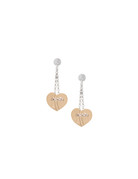 Frederic Duclos SS and Rose Gold Plated Delilah Heart Earring
