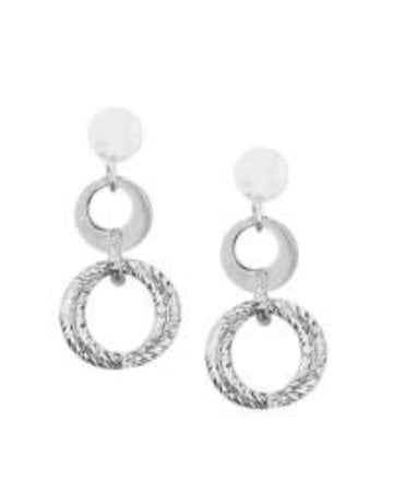 Frederic Duclos SS Smooth and Textured Circle earrings