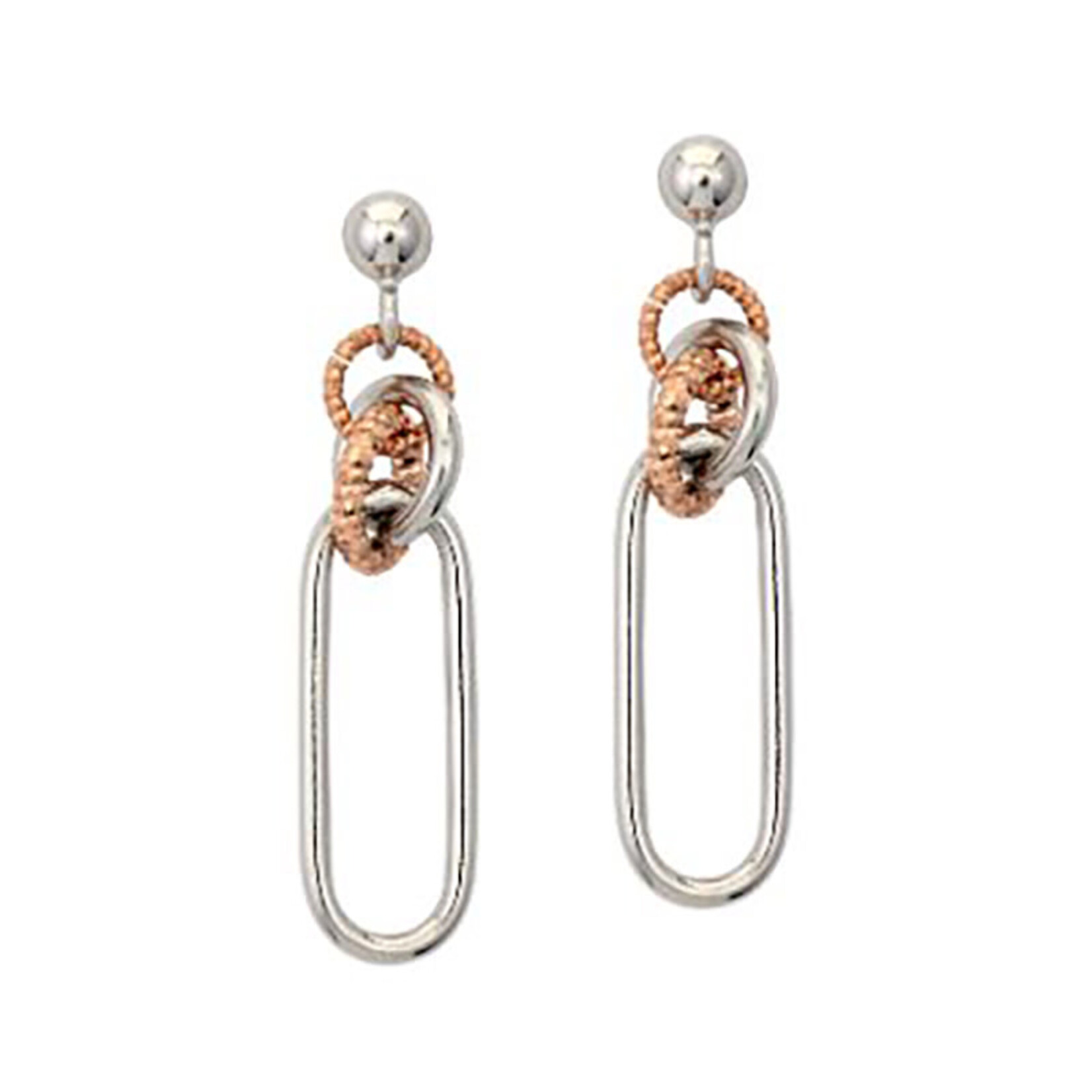 Frederic Duclos SS/RGP Paperclip and Circle Earrings
