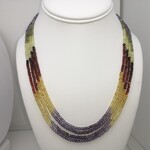 Franklin Jewelers SS Synthetic multi-color sapphires, multi strand