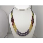 Franklin Jewelers SS Synthetic multi-color sapphires, multi strand