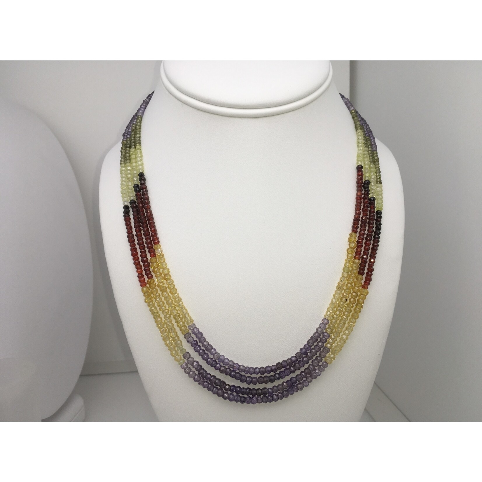Franklin Jewelers SS Synthetic multi-color sapphires, multi strand