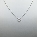 Franklin Jewelers 14kt W Diamond Clover necklace