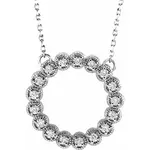 Franklin Jewelers Sterling Silver 1/5 CTW Natural Diamond Circle 16-18" Necklace