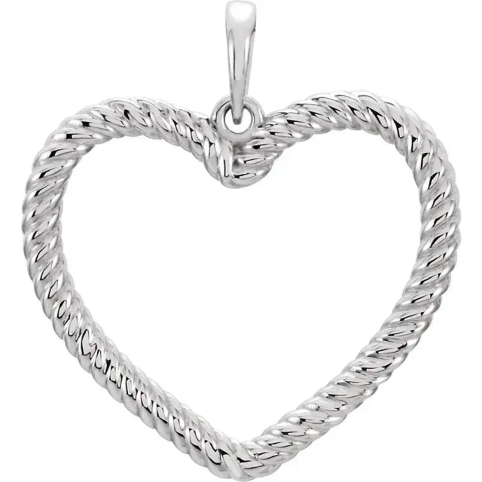 Franklin Jewelers Sterling Silver Rope Heart Pendant
