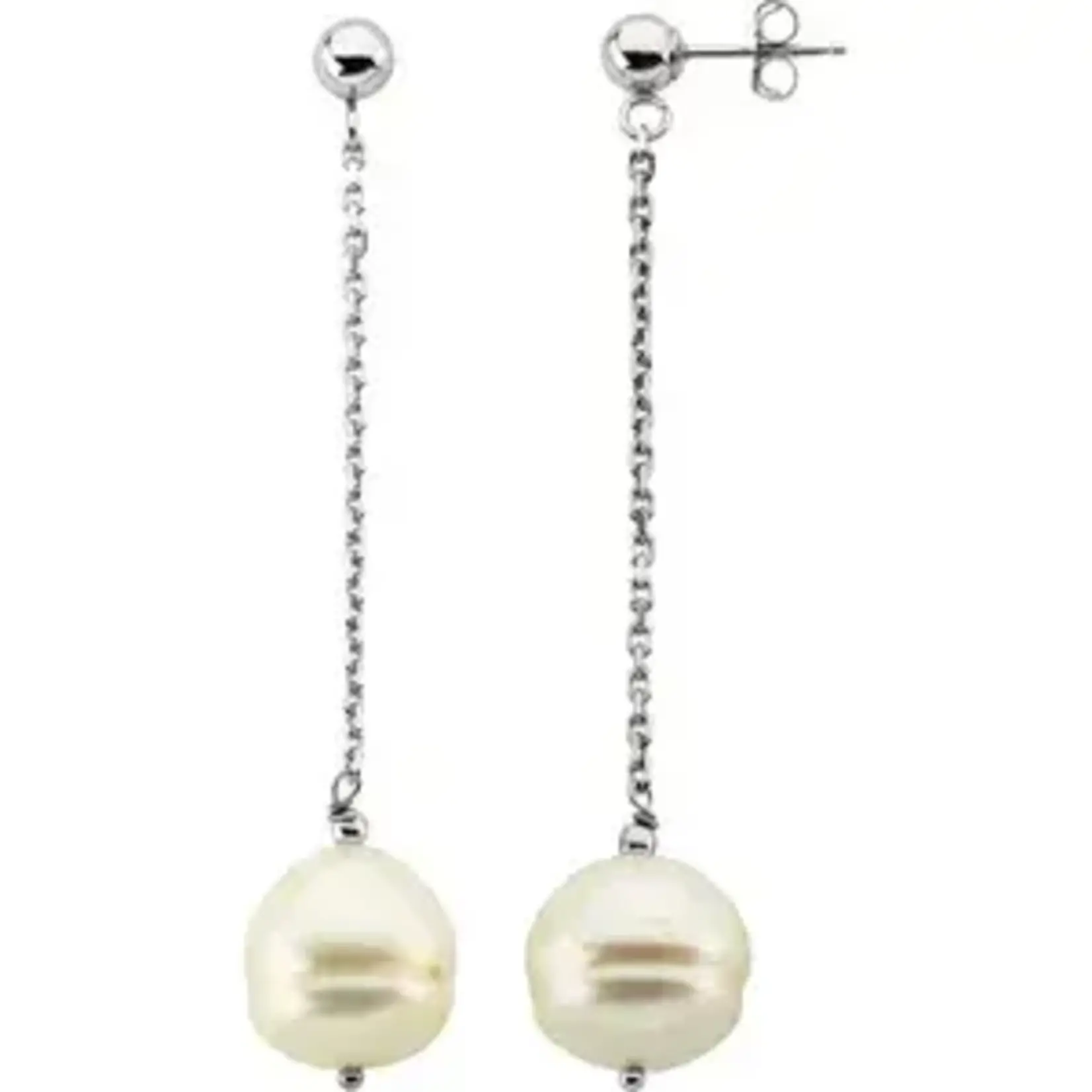 Franklin Jewelers Sterling Silver 10-11mm Freshwater Pearl Dangle earrings