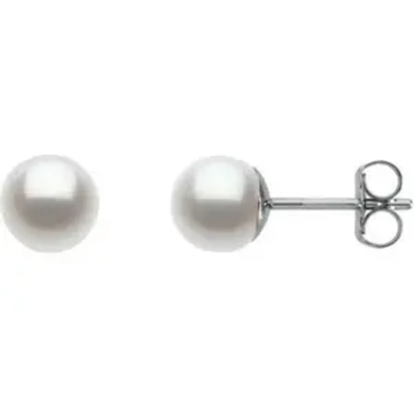 14Kw  Pair 06.00 - 06.00mm Freshwater Cult Pearl Earrings