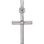 Franklin Jewelers Sterling Silver Diamond Cross Pendant