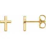 Franklin Jewelers 14kt Y 6mm Cross Stud earrings