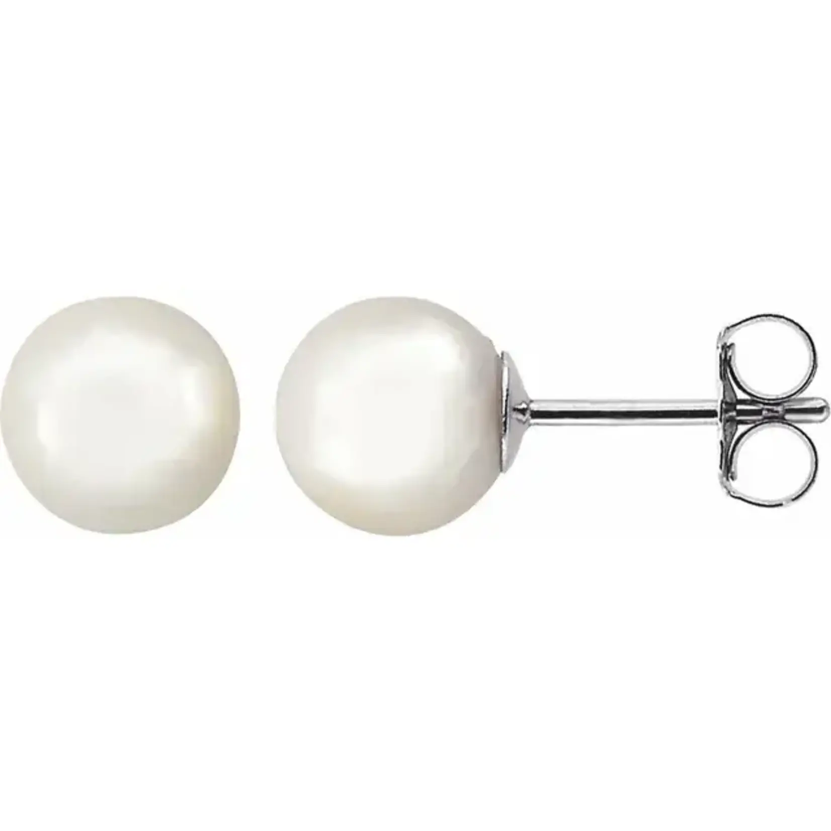Franklin Jewelers 14K White 7-7.5 mm Cultured White Freshwater Pearl Earrings