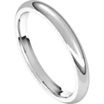 Ir5.5 / 14K White / 2.5 Mm / Polished / Comfort Fit Band