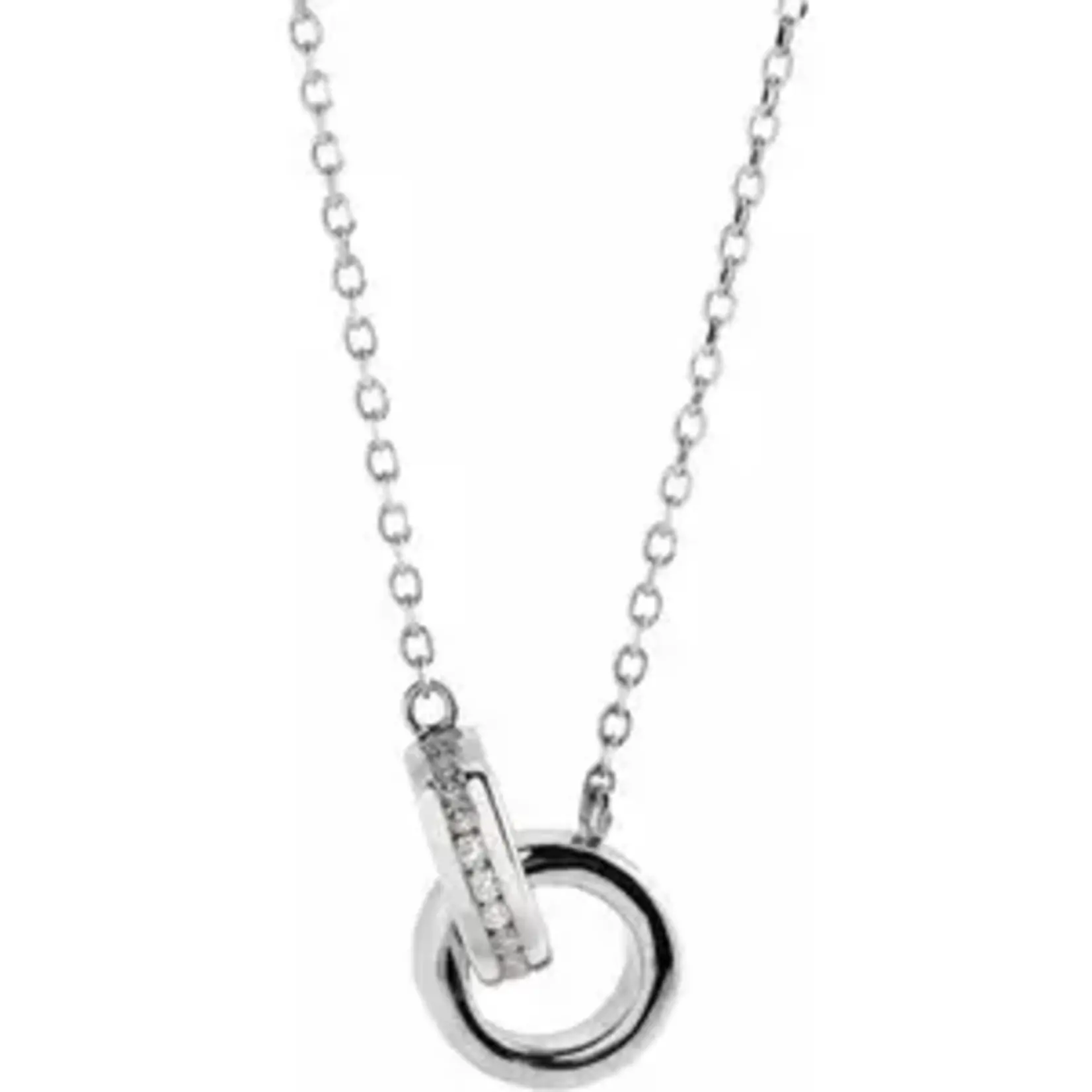 Franklin Jewelers Sterling Silver .08 CTW Natural Diamond Interlocking Circle 18" Necklace