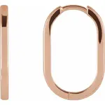 Franklin Jewelers 14kt R 20mm Elongated Oval Huggie Hoop Earrings