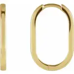 Franklin Jewelers 14K Yellow 20 mm Elongated Oval Huggie Earrings