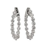 Franklin Jewelers 18KT W 1.29cttw Diamond Inside-Out Hoop Earrings