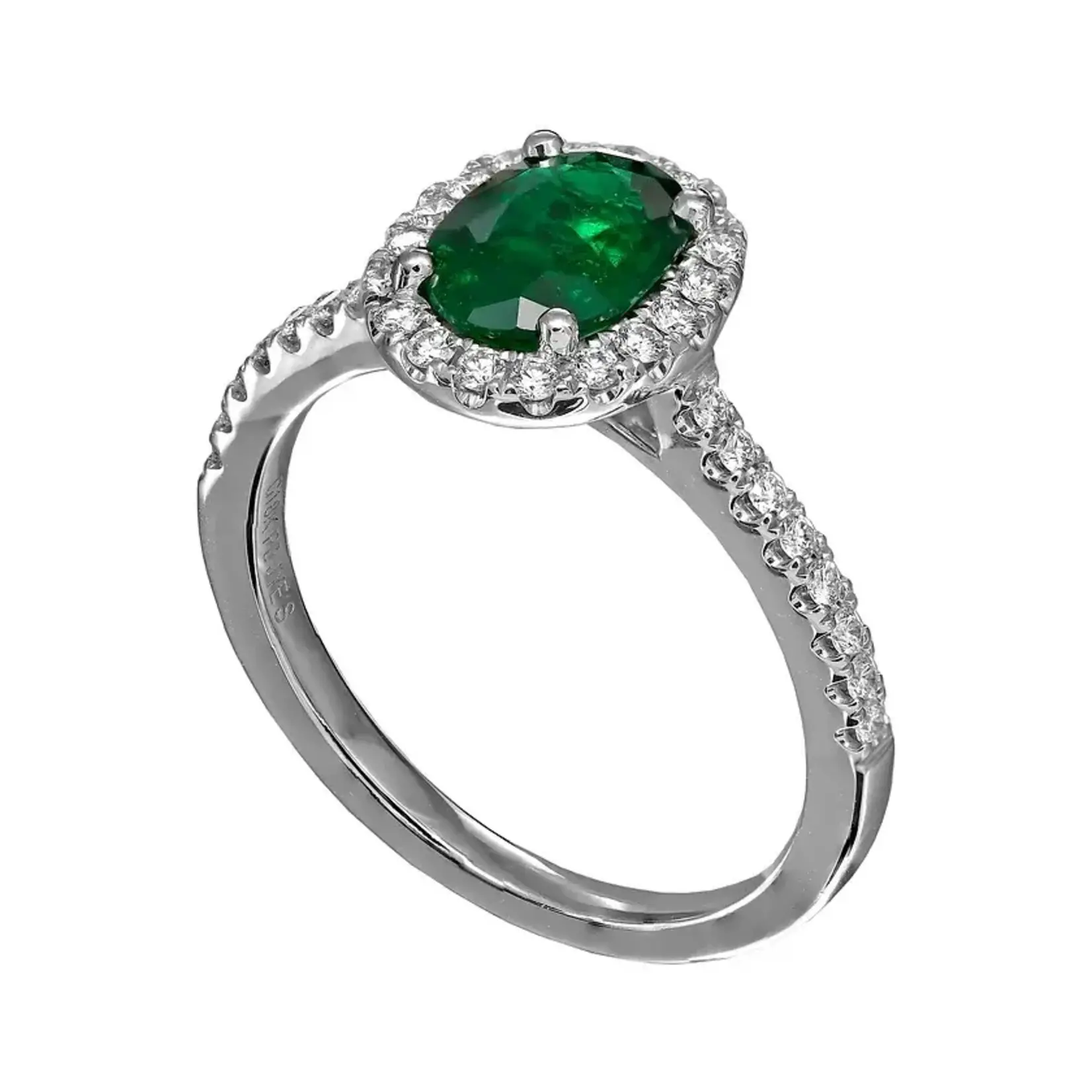 Jye International Inc 18KW/PD Emerald and Diamond Ring E0.6cttw, D 0.23cttw