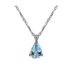 Franklin Jewelers 18ktW Aquamarine and Diamond Pendant