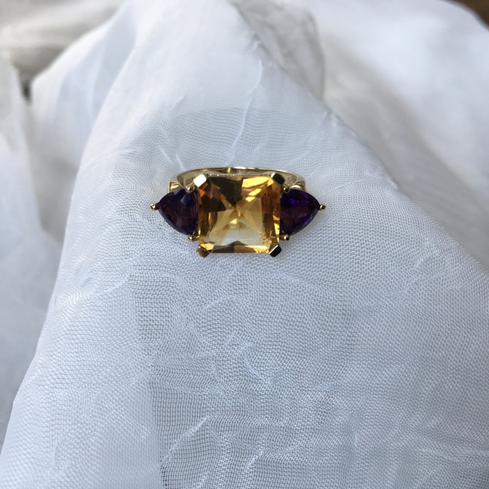 Franklin Jewelers 10k Citrine Amethyst and Diamond ring