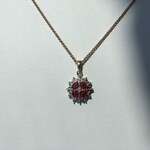 Franklin Jewelers 14kt Y Ruby and Diamond pendant