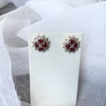 Franklin Jewelers 14kt Y Ruby and Diamond earrings
