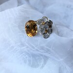 Franklin Jewelers 14k Y Citrine and Diamond flower ring