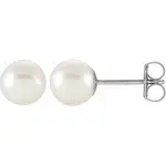 Franklin Jewelers 14k White gold 6-6.5mm freshwater pearl studs