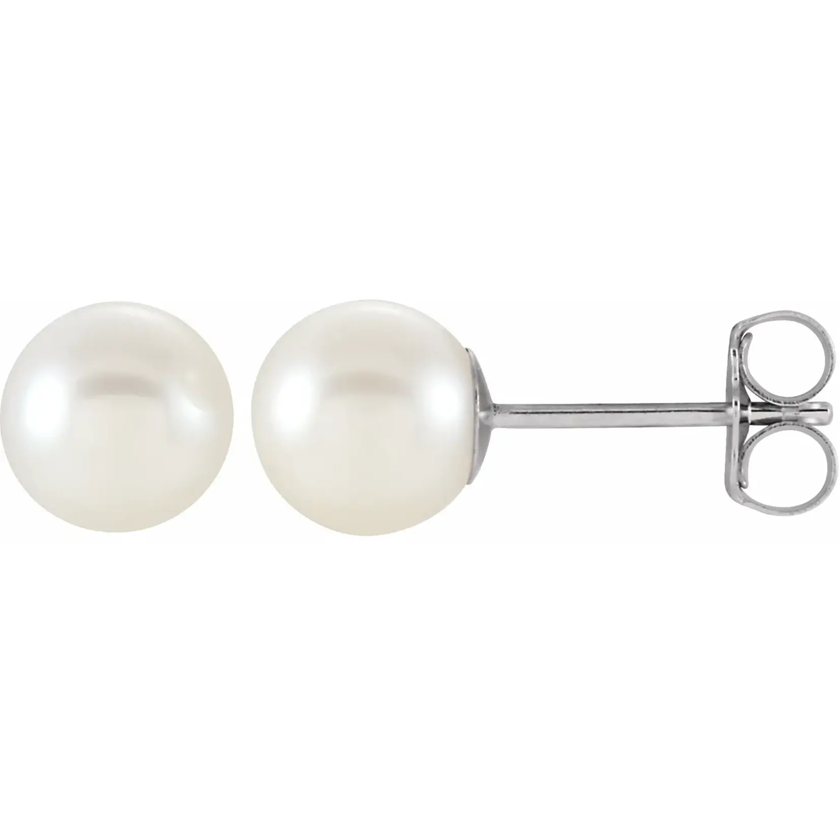 Franklin Jewelers 14k White gold 6-6.5mm freshwater pearl studs