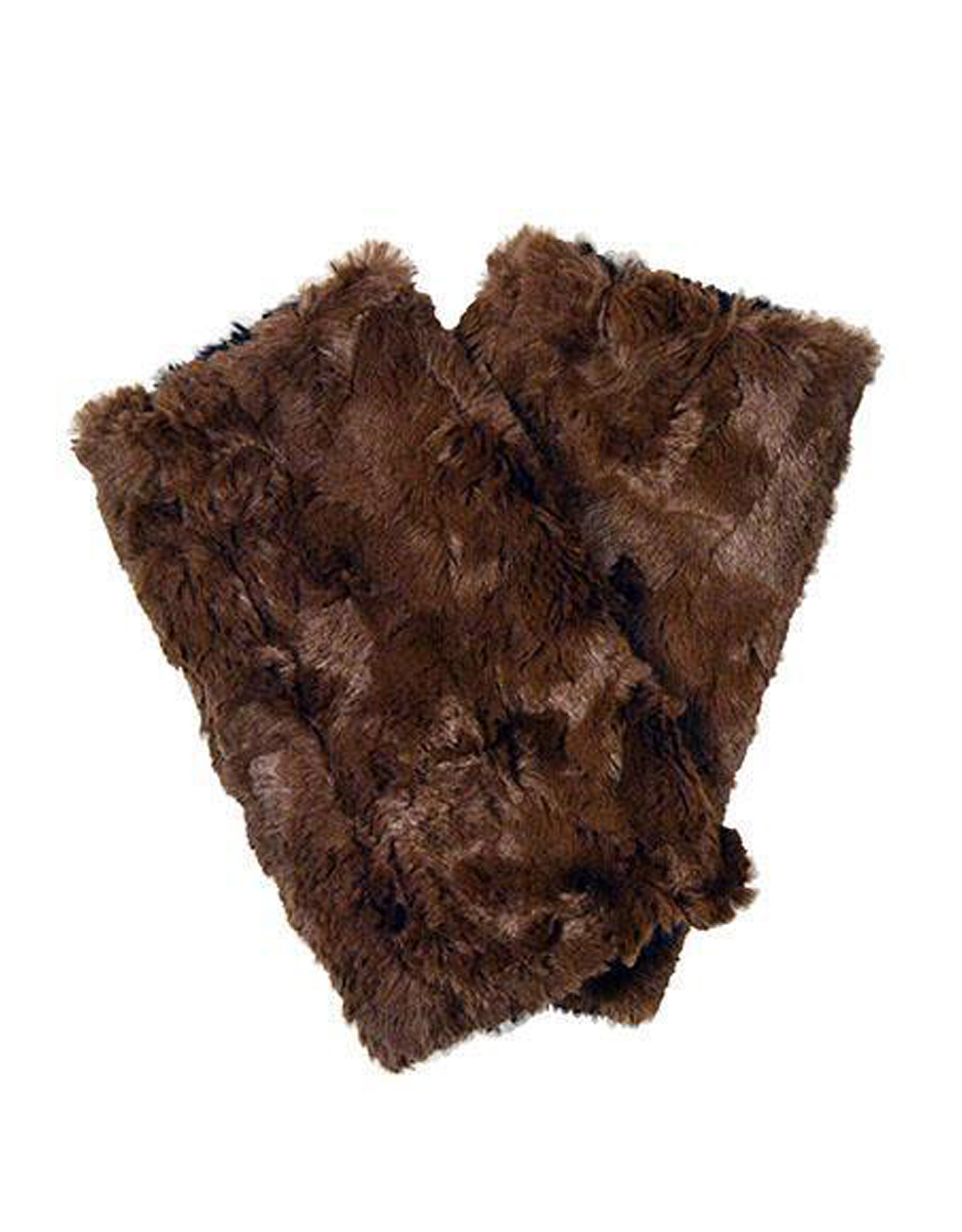 Fingerless Faux Fur Gloves in Rosebud Brown