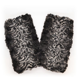 Fingerless Faux Fur Gloves in Smokey