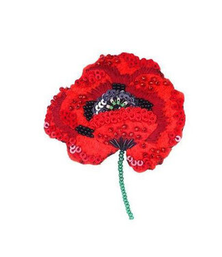 Red Poppy Brooch