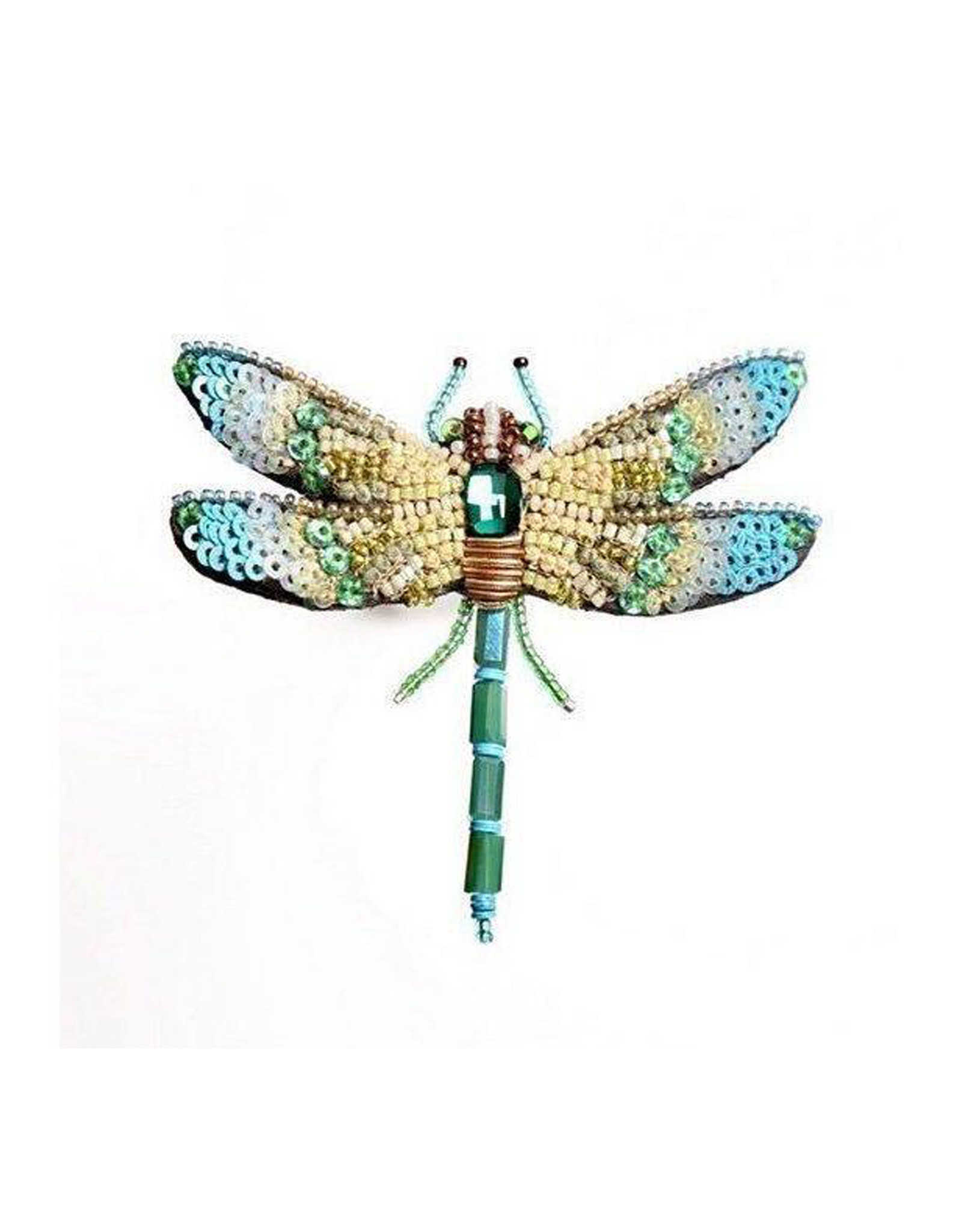 Aqua Dragonfly Brooch Pin